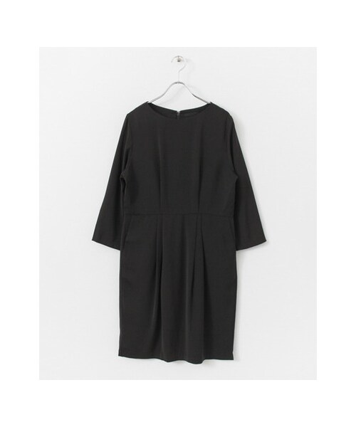 KBF（ケイビーエフ）の「KBF+ ウエスト切り替えタックワンピース（ワンピース/ドレス・レディース・WINE/NAVY/BLACK・one）」の2枚目の写真