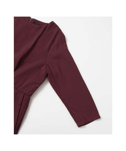 KBF（ケイビーエフ）の「KBF+ ウエスト切り替えタックワンピース（ワンピース/ドレス・レディース・WINE/NAVY/BLACK・one）」の13枚目の写真