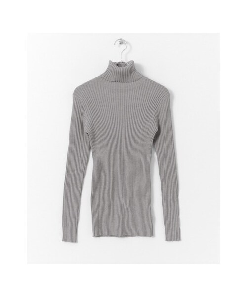 KBF（ケイビーエフ）の「ワイドリブタートル（トップス・レディース・CAMEL/T.GRAY/OFF/GREEN/BLACK・one）」の4枚目の写真