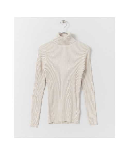 KBF（ケイビーエフ）の「ワイドリブタートル（トップス・レディース・CAMEL/T.GRAY/OFF/GREEN/BLACK・one）」の2枚目の写真