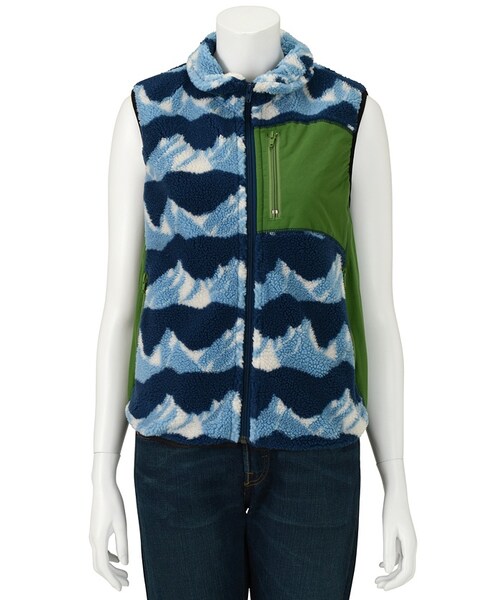 Ne-net（ネネット）の「サンミャクボア / ベスト（トップス・レディース・khaki/navy・02）」の5枚目の写真