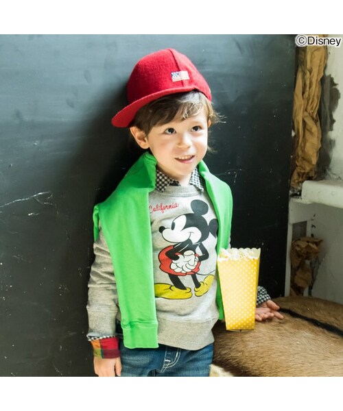 F.O.KIDS(エフオーキッズ)の「ディズニー ミッキートレーナー(トップス・キッズ・ベージュ/ブラック/ブラウン/グレー/マスタード/サックス・80/90/95/100/110/120/130/140)」の4枚目の写真