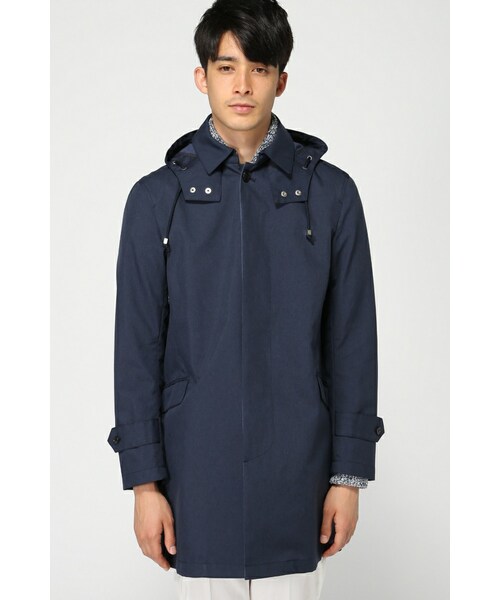 417 EDIFICE（フォーワンセブンエディフィス）の「カチオンボンディングステンフードコート（ジャケット/アウター・メンズ・グリーン/ネイビー/ブルー A・S/M/L）」の7枚目の写真