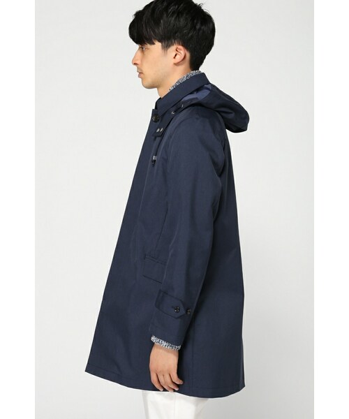 417 EDIFICE（フォーワンセブンエディフィス）の「カチオンボンディングステンフードコート（ジャケット/アウター・メンズ・グリーン/ネイビー/ブルー A・S/M/L）」の8枚目の写真