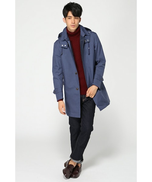 417 EDIFICE（フォーワンセブンエディフィス）の「カチオンボンディングステンフードコート（ジャケット/アウター・メンズ・グリーン/ネイビー/ブルー A・S/M/L）」の6枚目の写真