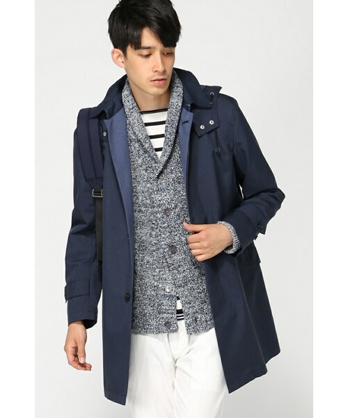 417 EDIFICE（フォーワンセブンエディフィス）の「カチオンボンディングステンフードコート（ジャケット/アウター・メンズ・グリーン/ネイビー/ブルー A・S/M/L）」の3枚目の写真