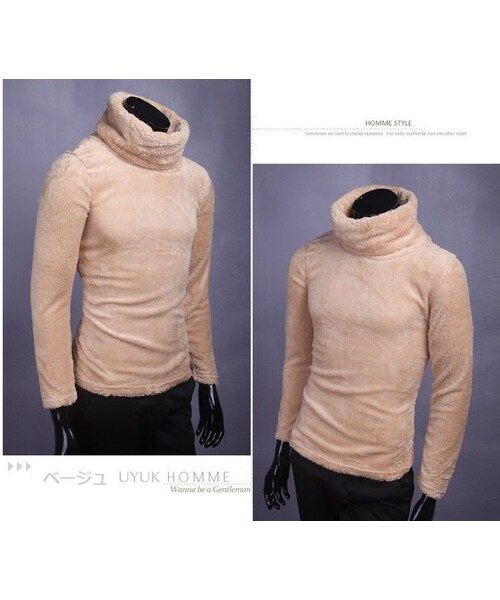 STORES.jp（ストアーズドットジェーピー）の「ボア素材★タートルネックカットソー★5色★クール×防寒【送料無料】（Tシャツ/カットソー・メンズ・その他）」の4枚目の写真