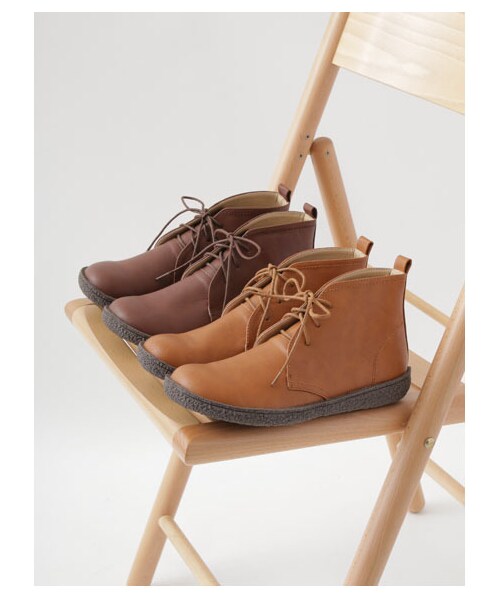 earth music&ecology（アースミュージックアンドエコロジー）の「＜WEB限定大きな・小さなサイズ＞レースアップショートブーツ（シューズ・ダークブラウン/キャメル・25cm）」の3枚目の写真