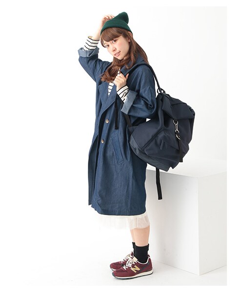 earth music&ecology（アースミュージックアンドエコロジー）の「ドロップショルダーデニムコート（ジャケット/アウター・インディゴ・F）」の7枚目の写真