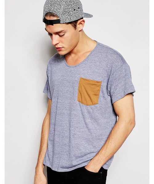 American Apparel(アメリカンアパレル)の「American Apparel T-Shirt with Contrast Pocket(Tシャツ/カットソー・メンズ・heathergrey・M/L)」の1枚目の写真