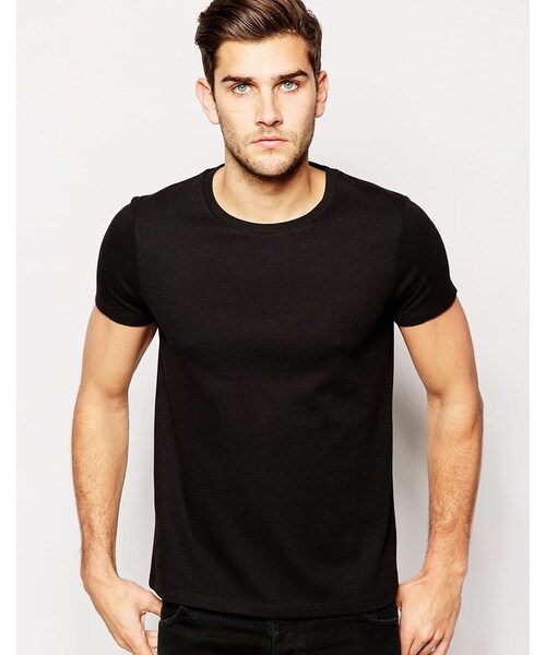 asos(エイソス)の「ASOS BRAND ASOS T-Shirt With Crew Neck In Waffle Texture(Tシャツ/カットソー・メンズ・Black・L-Chest 40-42"/M-Chest 38-40"/S-Chest 36-38"/XL-Chest 42-44"/XS-Chest 34-36"/XXL-Chest 44-46"/XXXL-Chest 46-48"/XXXS-US Chest 30-32in (76-81cm))」の1枚目の写真