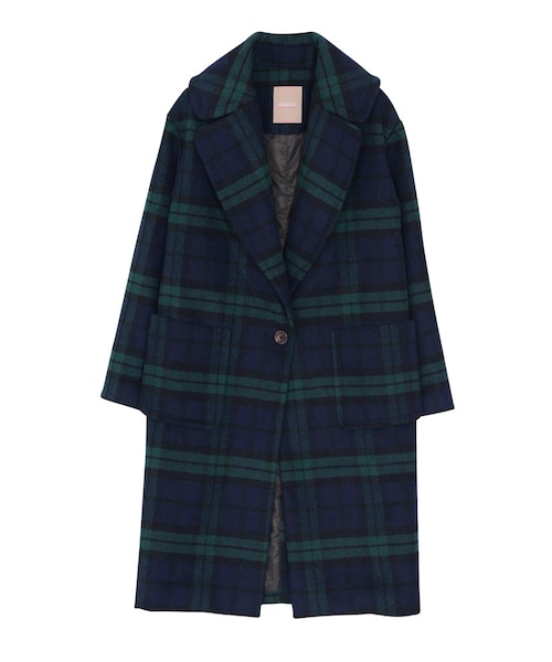 dazzlin(ダズリン)の「【dazzlin】チェックコート(ジャケット/アウター・レディース・ボルドー/グリーン/ネイビー・F)」の1枚目の写真