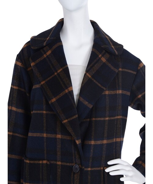 dazzlin(ダズリン)の「【dazzlin】チェックコート(ジャケット/アウター・レディース・ボルドー/グリーン/ネイビー・F)」の9枚目の写真