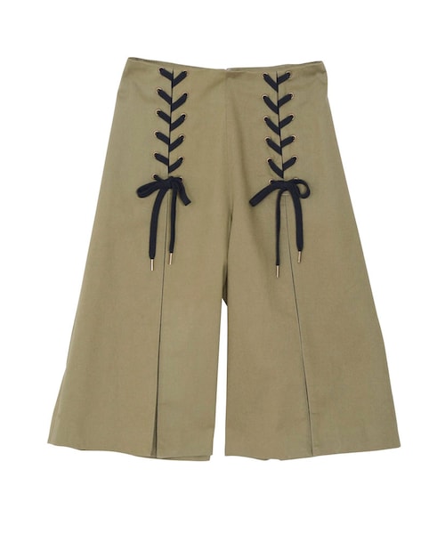 dazzlin(ダズリン)の「【dazzlin】レースアップ膝丈ガウチョパンツ(パンツ・レディース・ネイビー/ベージュ/カーキ)」の2枚目の写真