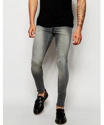 asos | ASOS BRAND ASOS Extreme Super Skinny Jeans In Gray(デニムパンツ)
