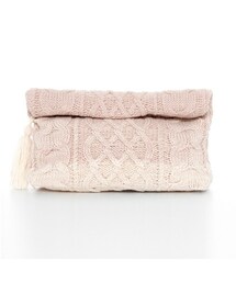 flower | cableknit clutch bag～ケーブルニットクラッチバッグ(クラッチバッグ)