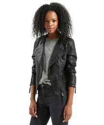 TOPSHOP | Topshop 'Polly' Faux Leather Biker Jacket(ライダースジャケット)