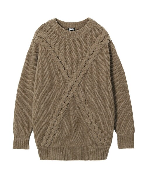 PAMEO POSE（パメオポーズ）の「X BRAID SWEATER（ニット/セーター・レディース・アイボリー/ブラウン/ブラック・F）」の3枚目の写真