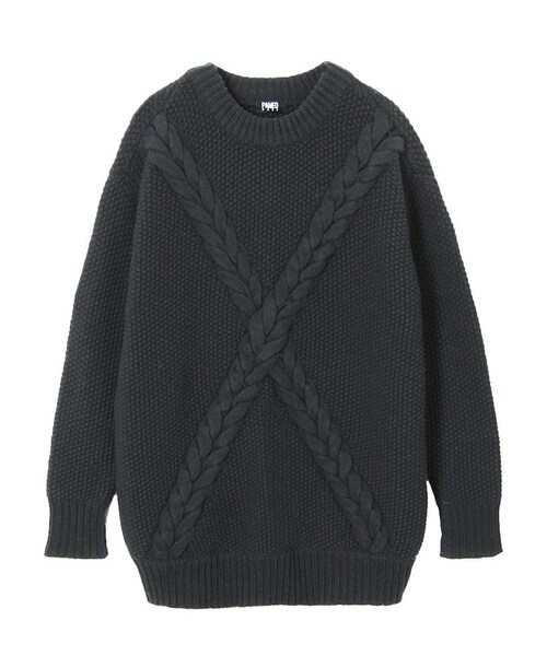 PAMEO POSE（パメオポーズ）の「X BRAID SWEATER（ニット/セーター・レディース・アイボリー/ブラウン/ブラック・F）」の2枚目の写真