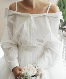 DHOLIC | Vネックカットオフショルダーブラウス(シャツ/ブラウス)