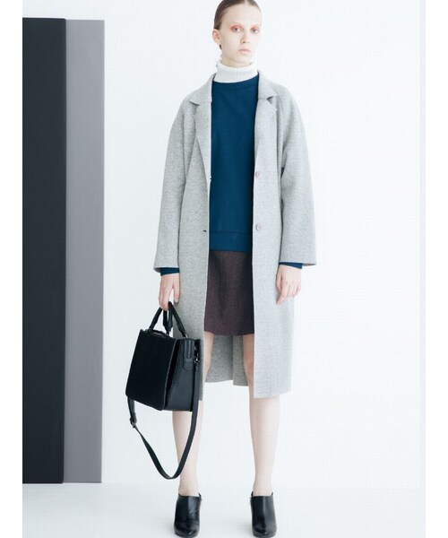 EMODA（エモダ）の「W wool solidコート（ジャケット/アウター・レディース・グレー/ブラック/ネイビー）」の6枚目の写真