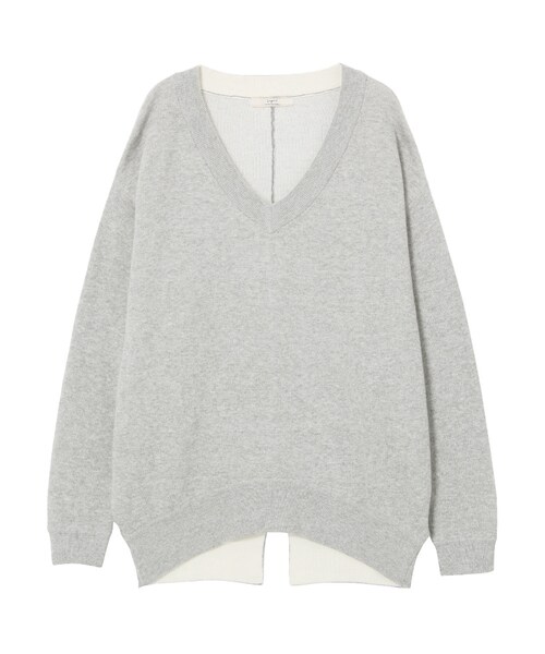 Ungrid（アングリッド）の「スリットダブル編ニット（トップス・レディース・オフホワイト/グレー/キャメル・F）」の2枚目の写真