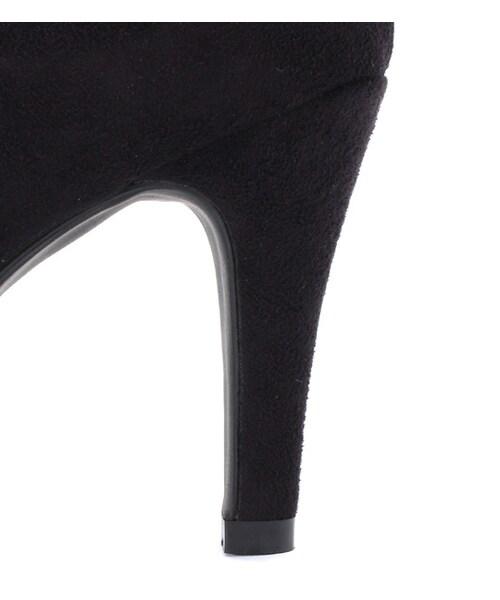 laboratory work（ラボラトリーワーク）の「スウェード×フェイクレザーショートブーツ（シューズ・レディース・ブラック/キャメル・M/L）」の6枚目の写真