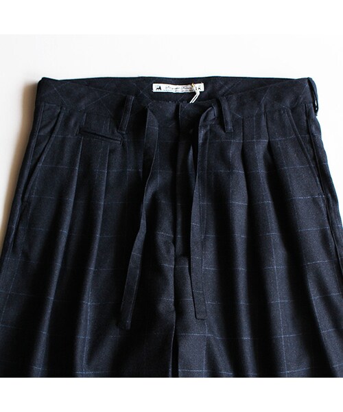 SASQUATCHfabrix.(サスクワァッチファブリックス)の「HAKAMA Pants(パンツ・Navy Check・S/M)」の3枚目の写真