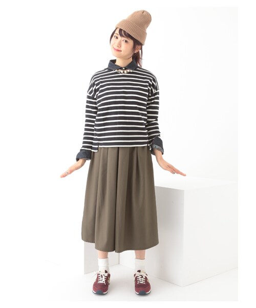earth music&ecology(アースミュージックアンドエコロジー)の「ガウチョパンツ(パンツ・ブラック/オレンジ/キャメル/カーキ・F)」の10枚目の写真