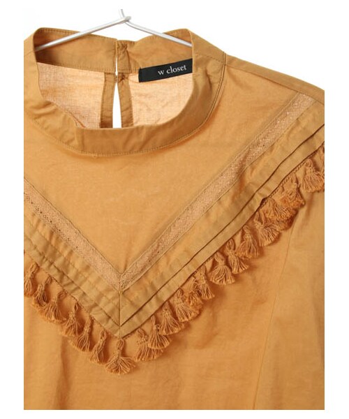 Green　Parks（グリーンパークス）の「W タッセル付ハイネックブラウス（トップス・オフホワイト/ベージュ/カーキ・F）」の6枚目の写真
