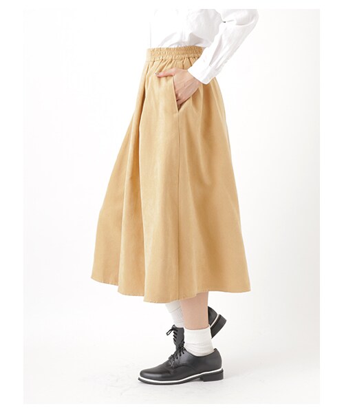 E hyphen world gallery(イーハイフンワールドギャラリー)の「・ピーチ起毛ガウチョパンツ(パンツ・ブラック/ベージュ/カーキ・F)」の5枚目の写真