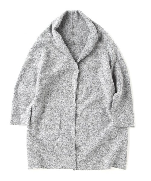 LE JUN(ルジュン)の「ウール縮絨コーディガン(ジャケット/アウター・レディース・グレー/ネイビー・F)」の2枚目の写真