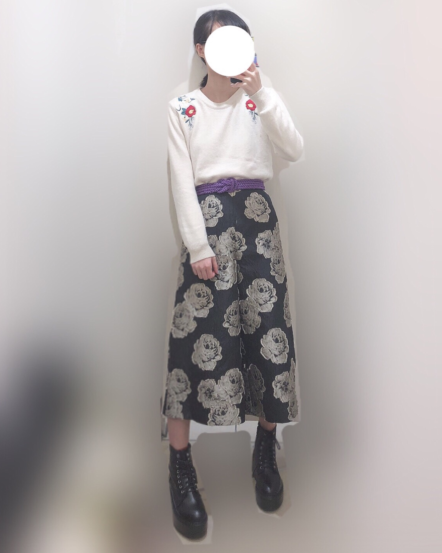 【新品】Lilybrown花柄ジャガードワイドパンツ
