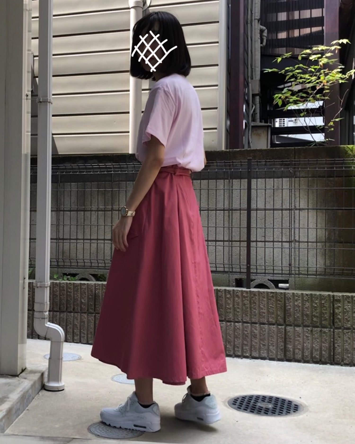 dazzlin　トレンチライクマキシスカート　ピンク　トレンチスカート