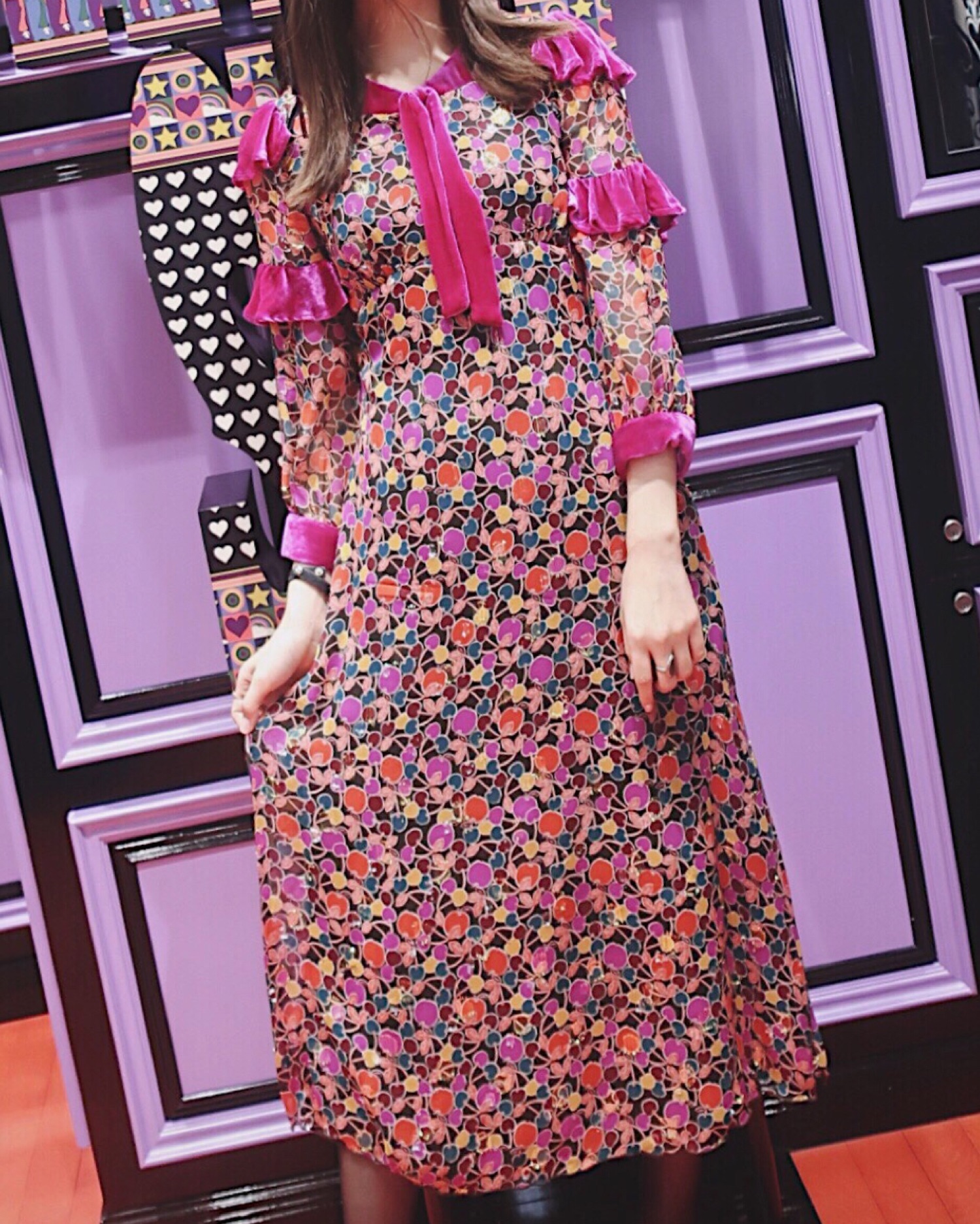 極美品 レア☆アナスイ USA製 菅野結以着用 マキシワンピース ロング ドレス 菅野結以｜ANNA SUIのワンピース/ドレスを使ったコーディネート - WEAR