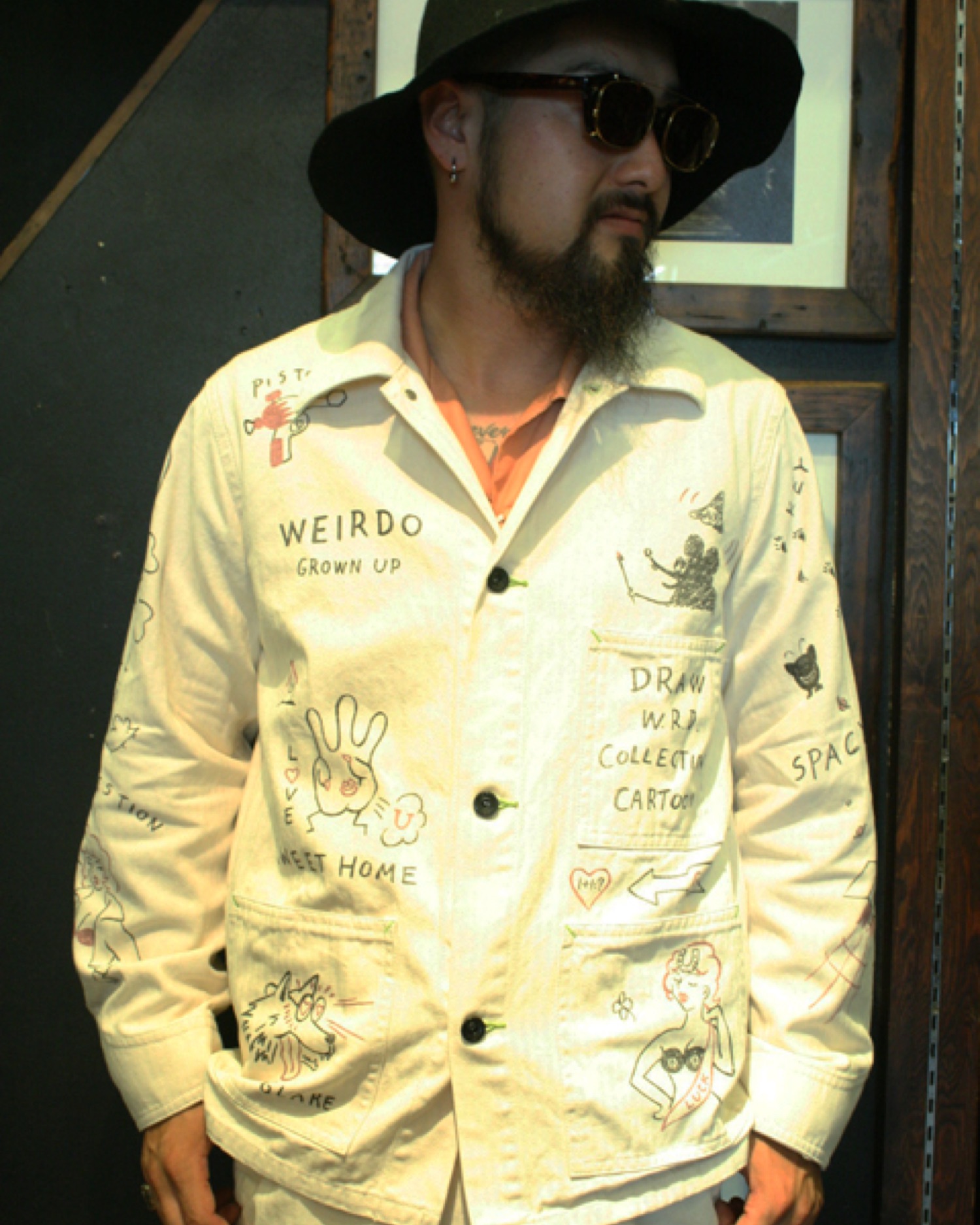 WEIRDO プリントカバーオール あおい｜WEIRDOのカバーオールを使ったコーディネート - WEAR