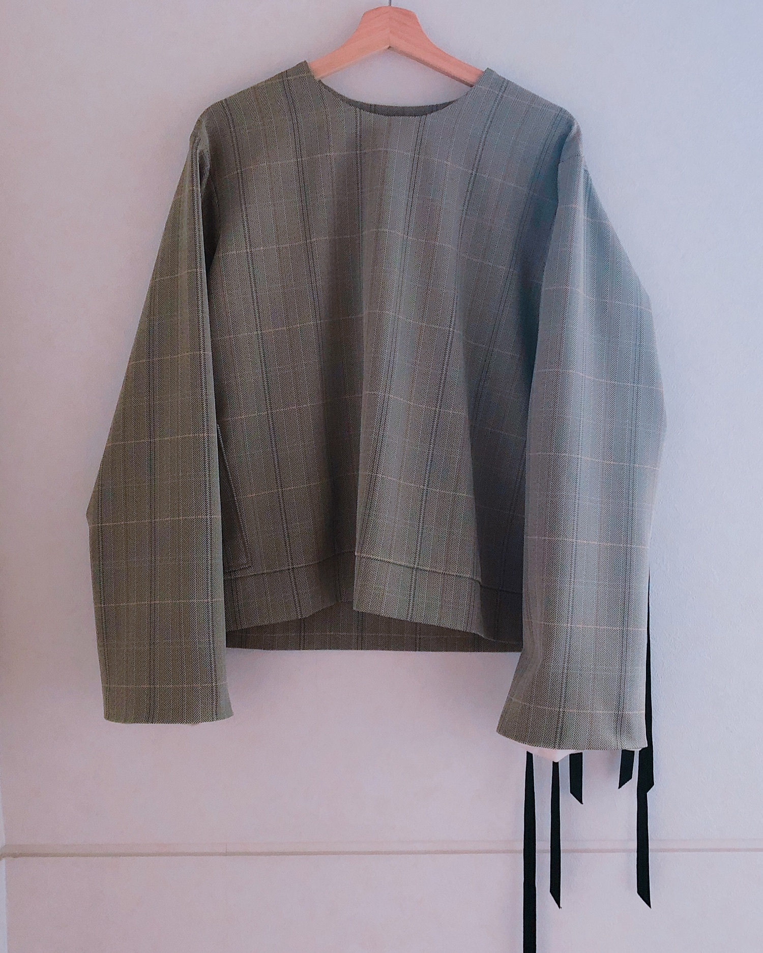 SUNSEA 18AW Polyys Tweed CHECK Pull Over
