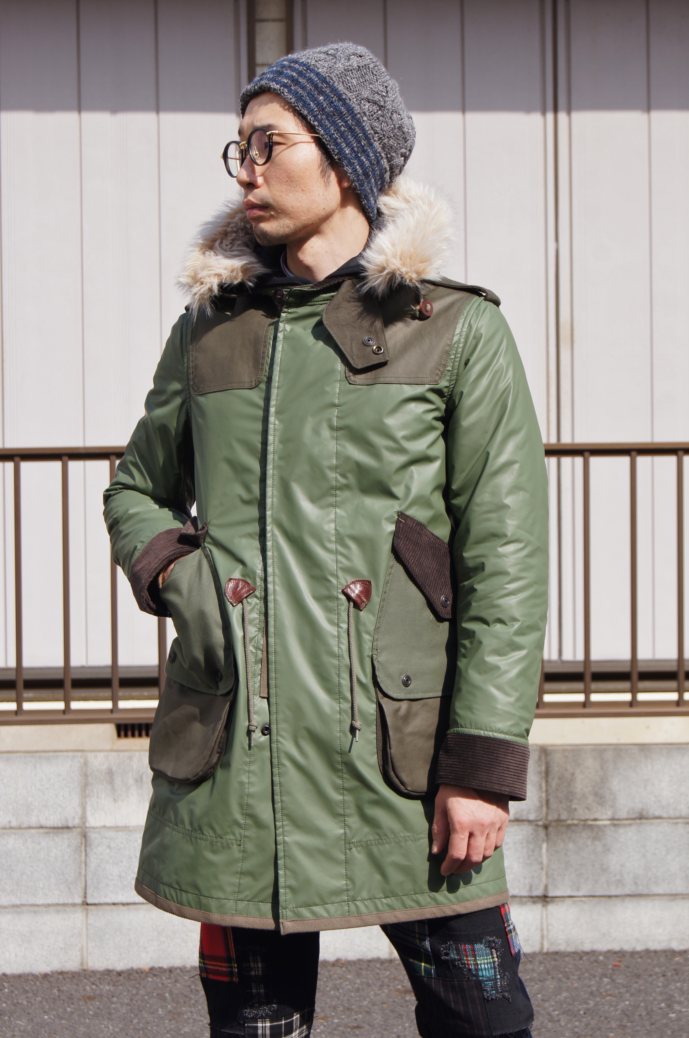 UNDERPASS｜JUNYA WATANABE MANのモッズコートを使ったコーディネート