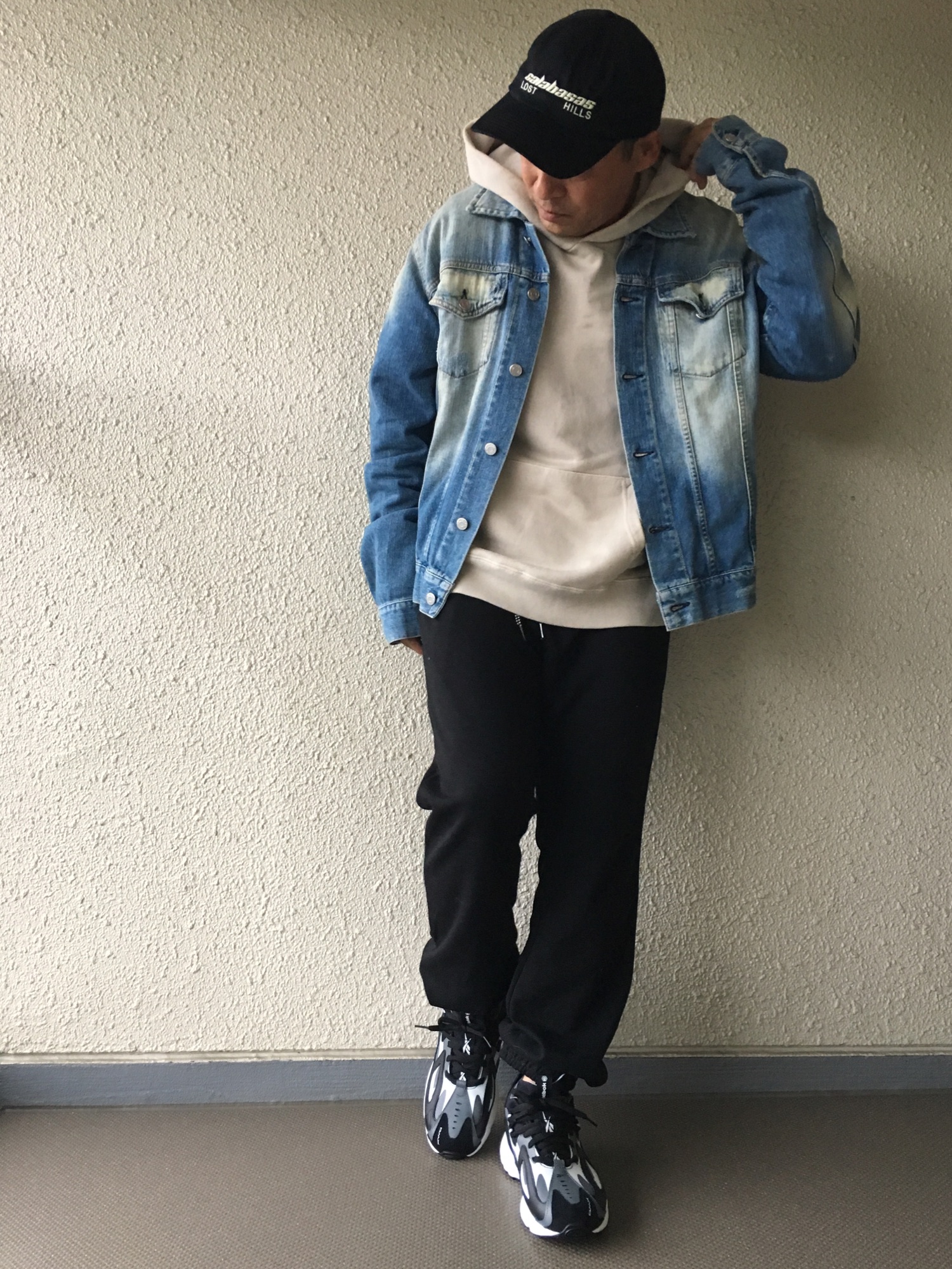 Y-3のデニムジャケットを使ったメンズ人気ファッションコーディネート