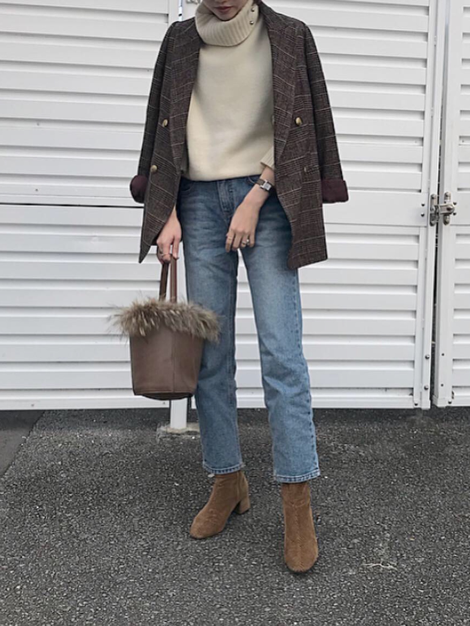 IENA モールチェックダブルブレストジャケット　38 IENA（イエナ）の「モールチェック ダブルブレストジャケット