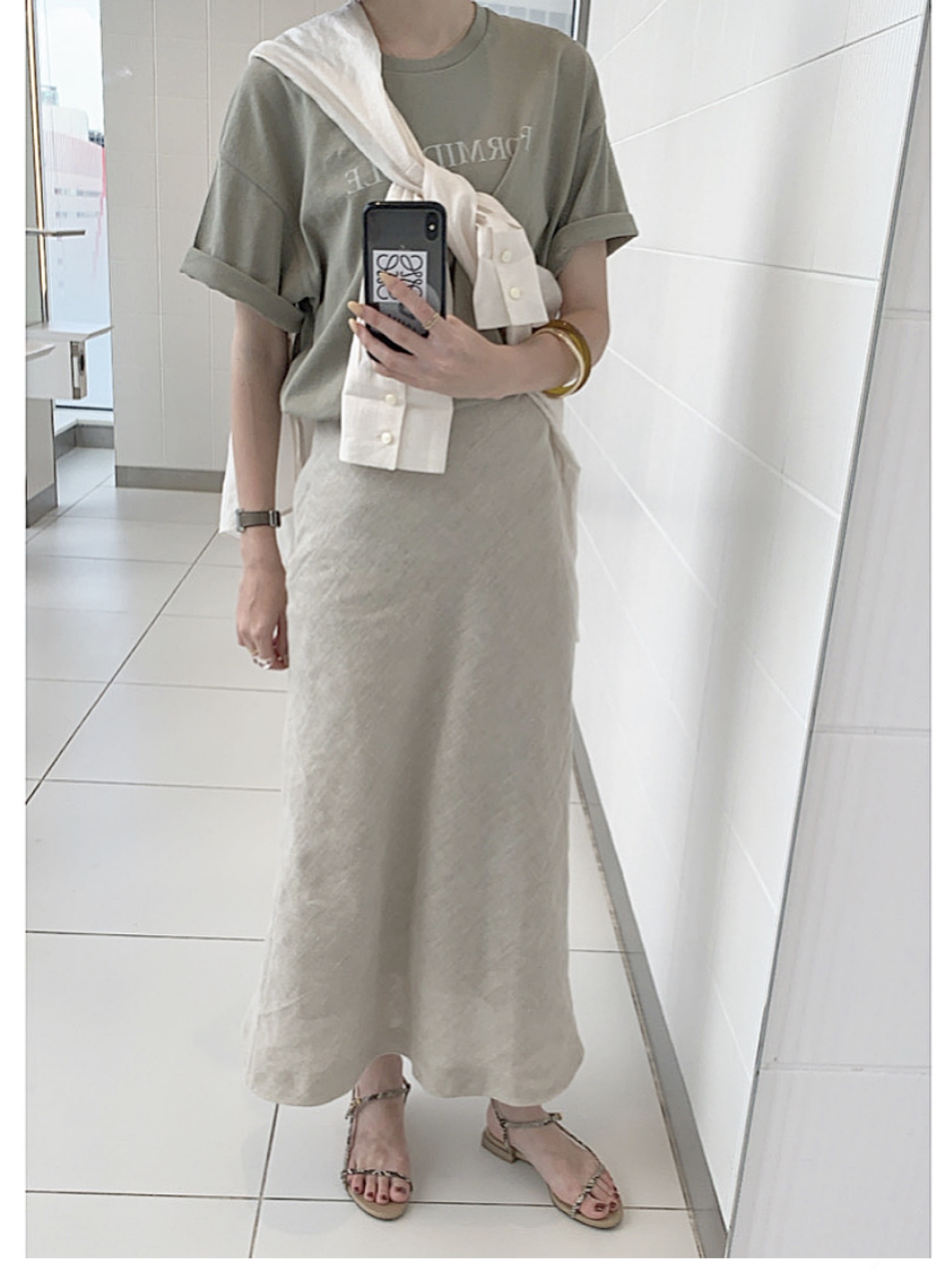 IENA - 【新品タグ付】FORMIDABLEロゴプリントＴシャツ グレーA IENA - IENA FORMIDABLEロゴプリントTシャツスミクロ グレーの