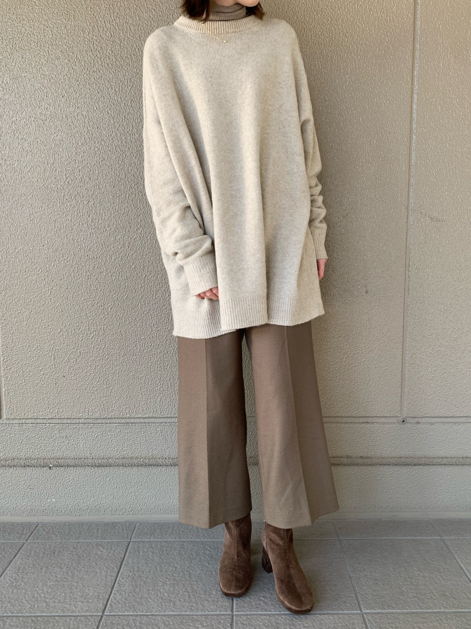 IENA（イエナ）の「ウールカシミヤ ワイドクルーネックプルオーバー