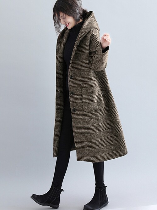 希少】DAKS ローゲージツイード ニットコート ハウスチェック サイズ38