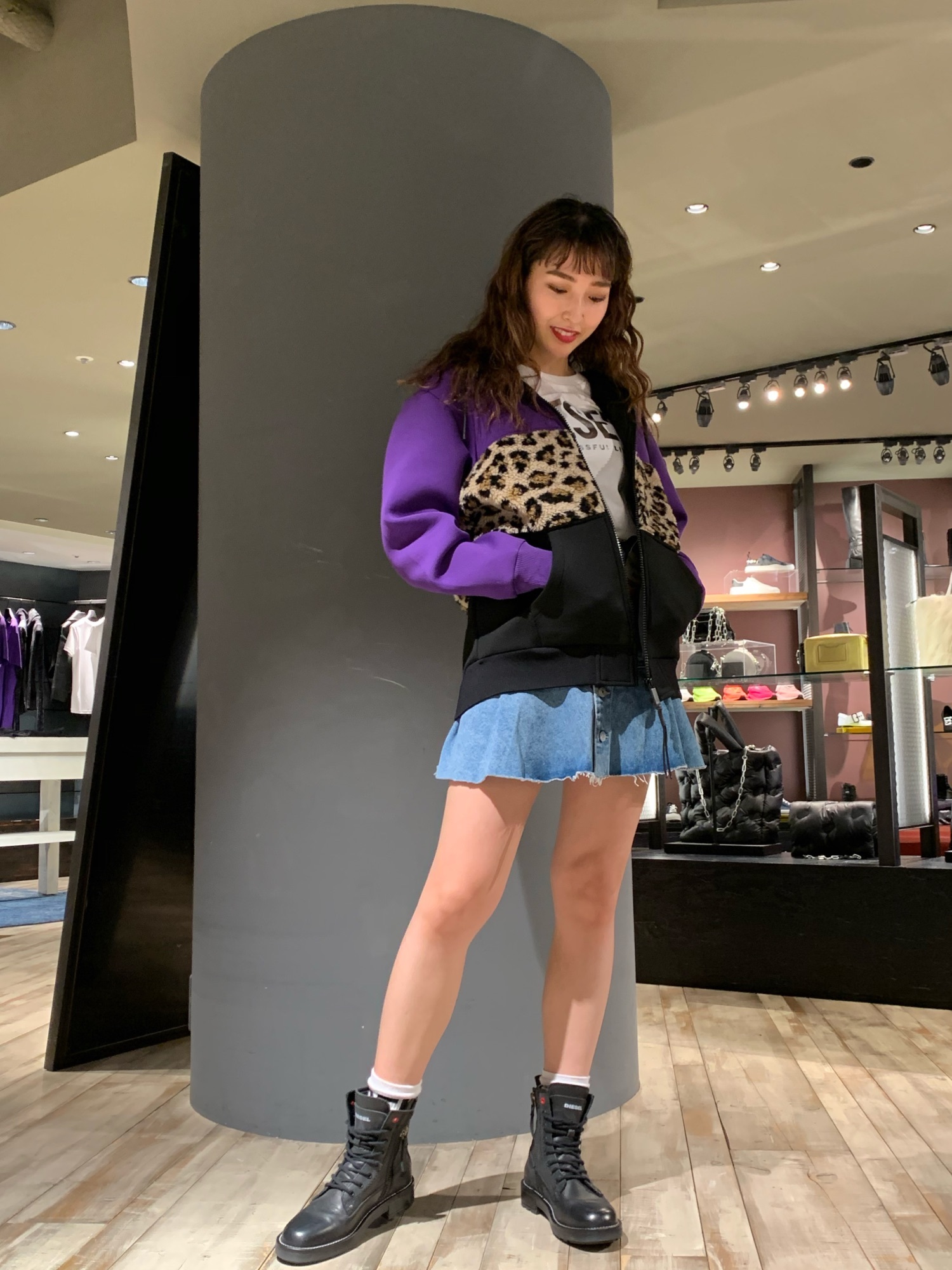 DIESEL - ディーゼル　レオパードパーカー DIESEL（ディーゼル）の「レディース スウェット レオパード