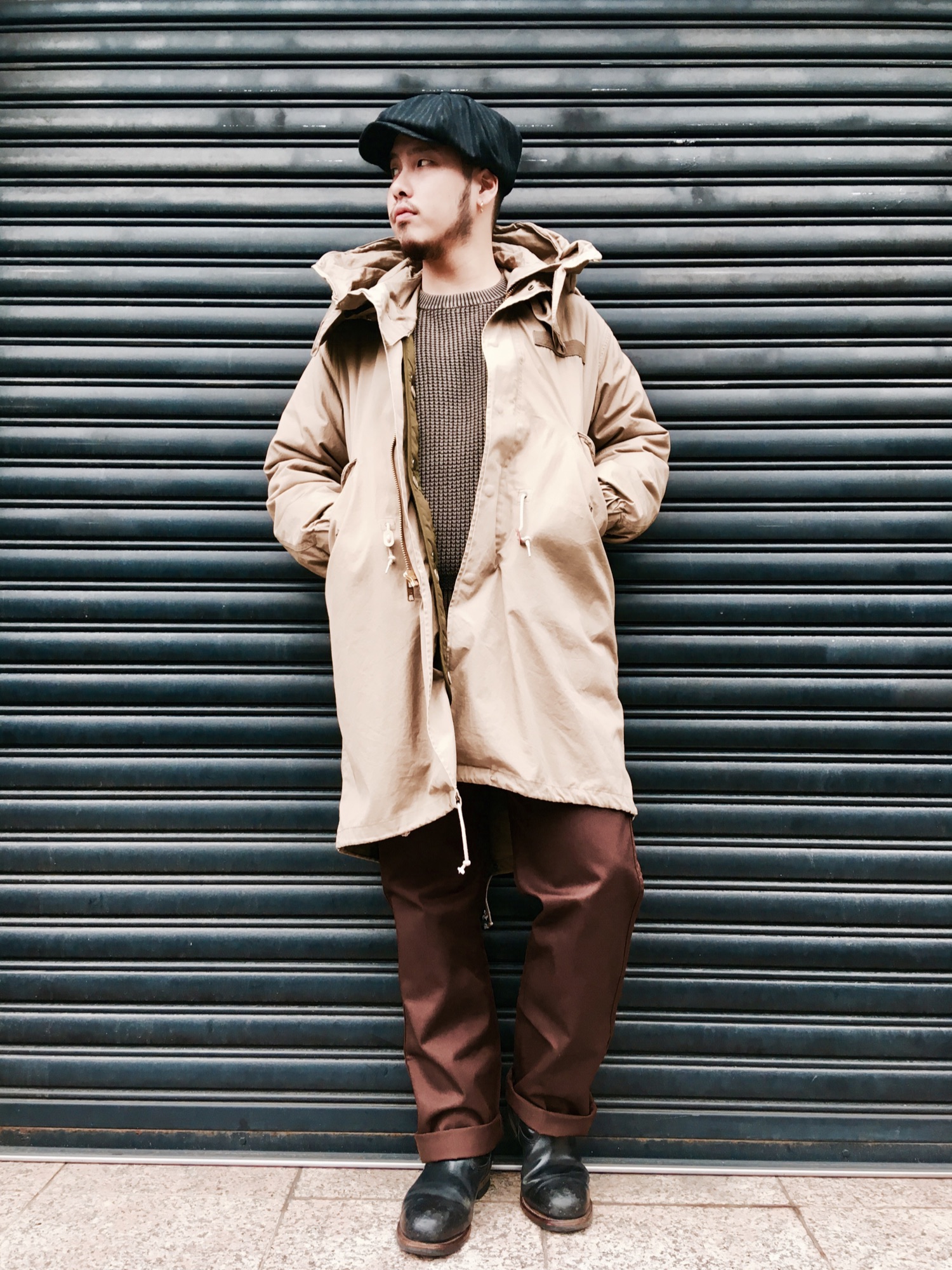 schottのモッズコートを使った「オーバーサイズ」のメンズ人気