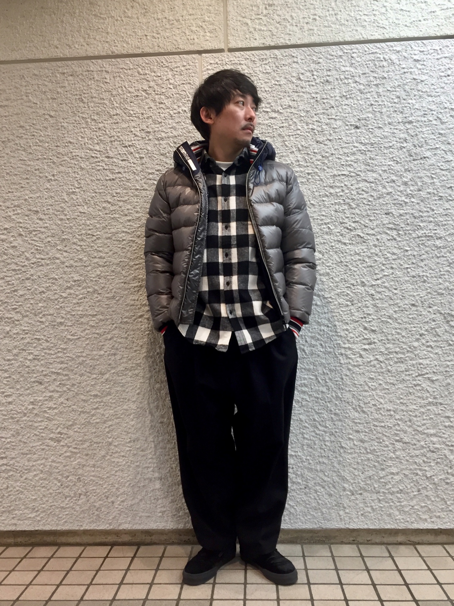 samas（サマス）の「samas/サマス/Bicolor Hooded Down Blouson/バイ
