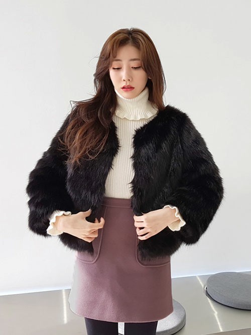 ジャケット・アウター DHOLIC DHOLIC（ディーホリック）の「ノーカラーフェイクファージャケット