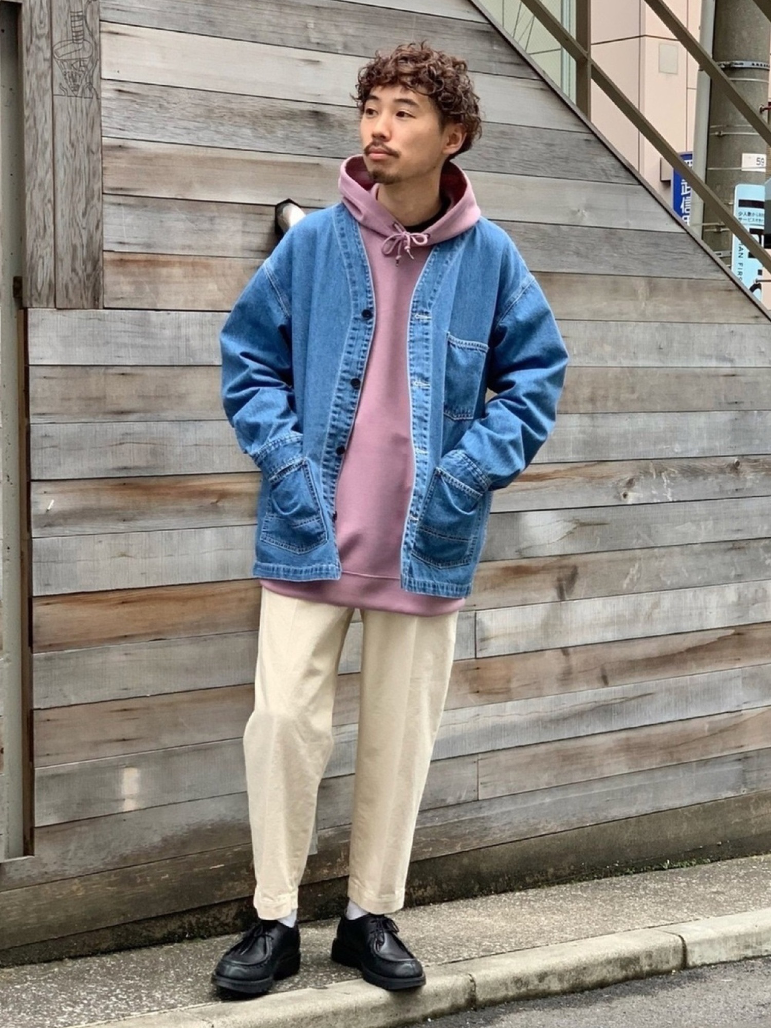 90s ノーカラー デニムカバーオール スタンドカラー カットオフ 50s FULL CUP インディゴ デニム カバーオール - Sixpacjoe Web Shop
