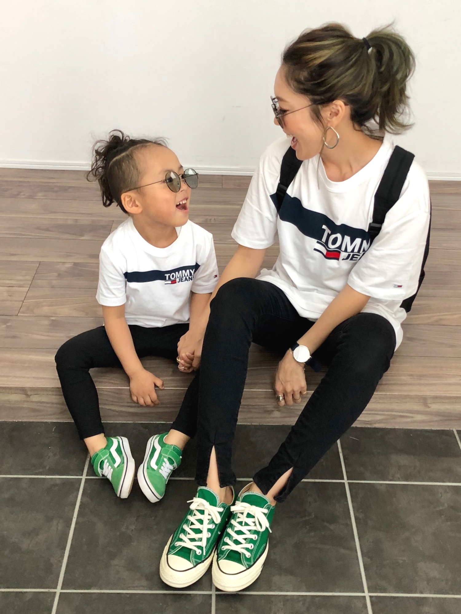 トミー　Tシャツ　親子　おそろい トミーヒルフィガー tシャツ（親子ペアルック｜キッズ