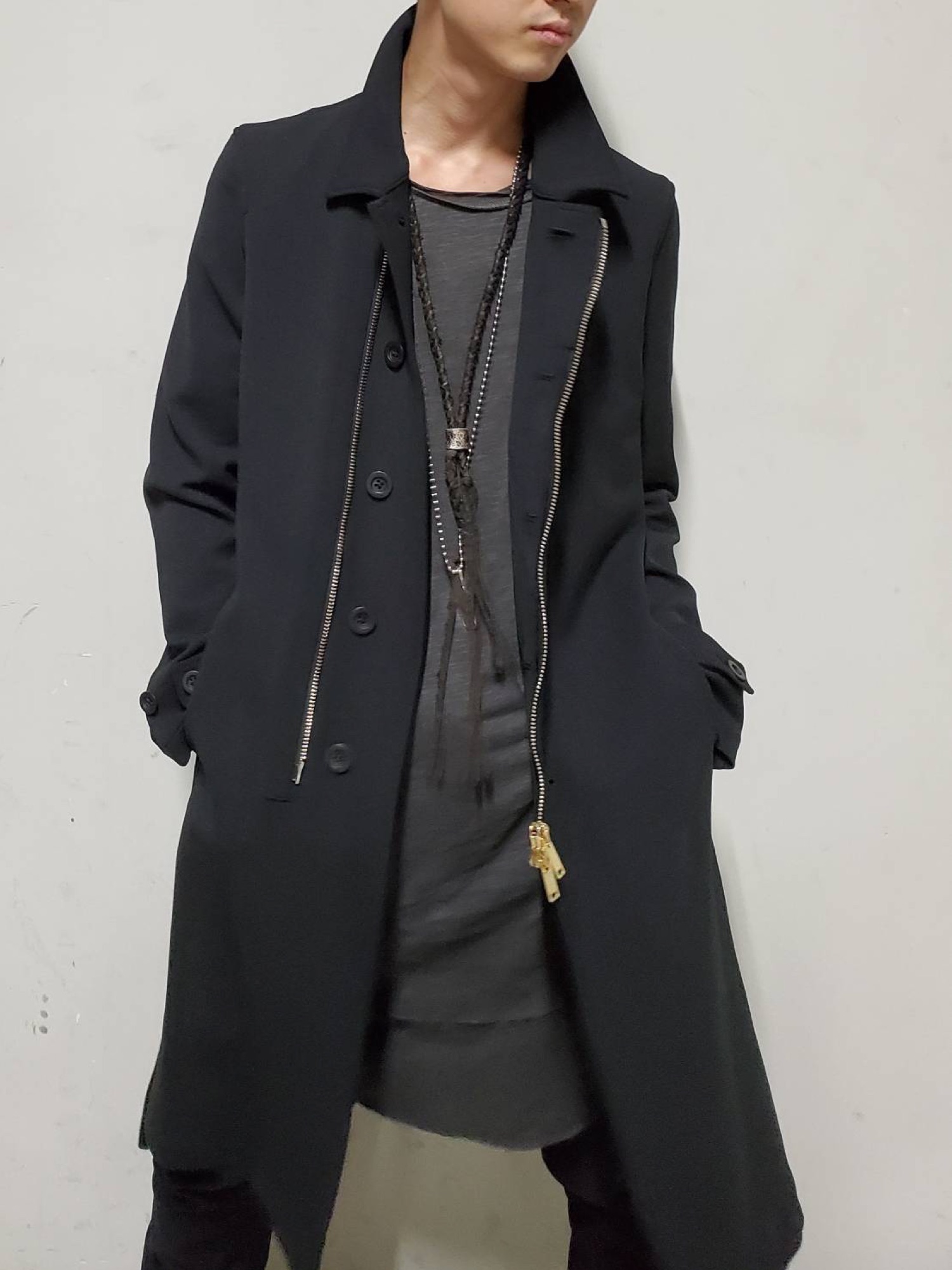 junhashimoto （ジュンハシモト）別注ZIP UPステンカラーコートを使っ